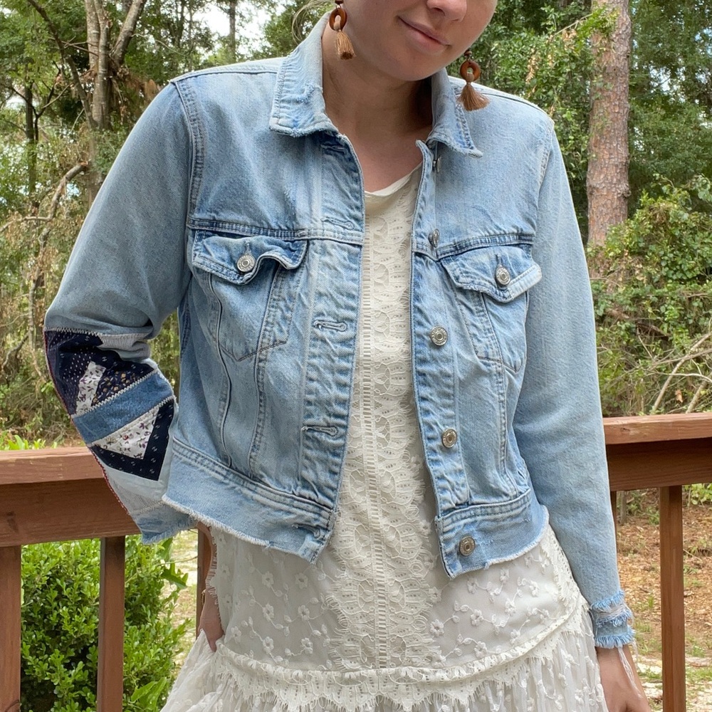 small patchwork jean jacket - Picture 2 of 6